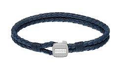 Hugo Boss Stílusos kék bőr karkötő 1580293