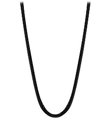 MUMMY BELL Zsinór fekete bőrből - 76 cm R1CK