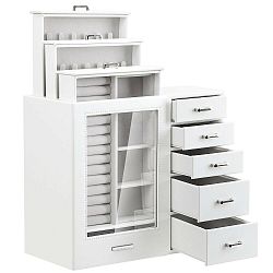 Troli Design fehér bőr ékszerdoboz B76