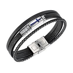 Troli Stílusos bőr férfi karkötő Leather