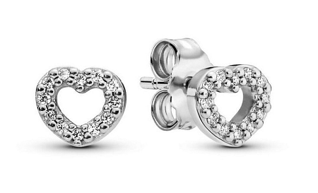 Pandora Ezüst szív fülbevaló 290528CZ