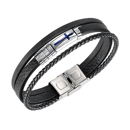 Troli Stílusos bőr férfi karkötő Leather