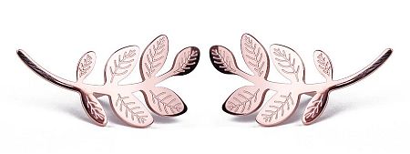 Vuch Leaves Rose Gold bronz fülbevaló
